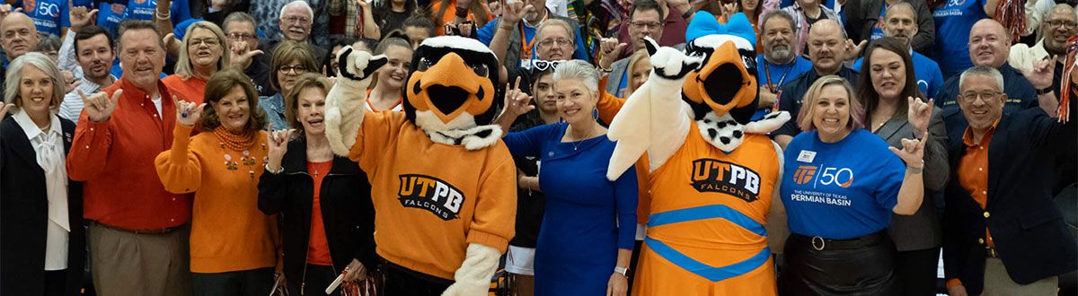 Freddy and Fiona Falcon with the UTPB Family
