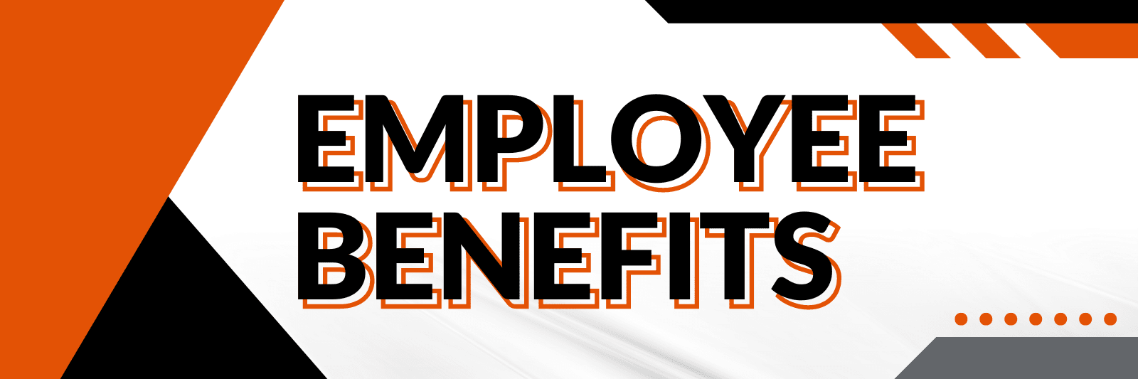 employee benefit header with geometric shapes in background