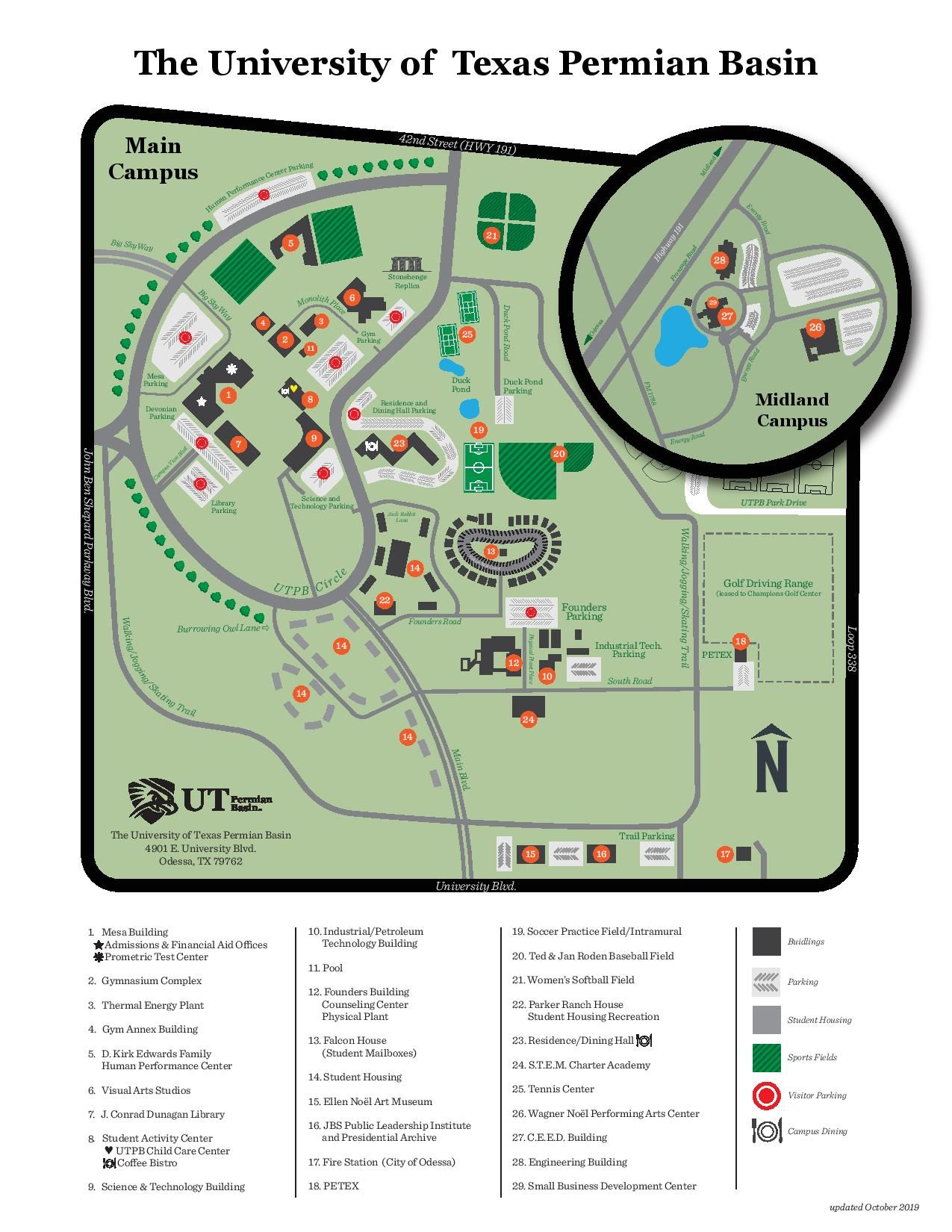 UT Permian Basin Campus Map