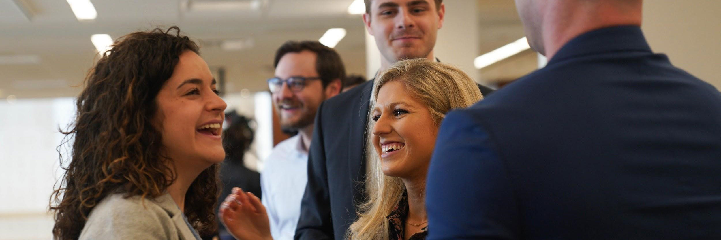 Group of people networking at an event