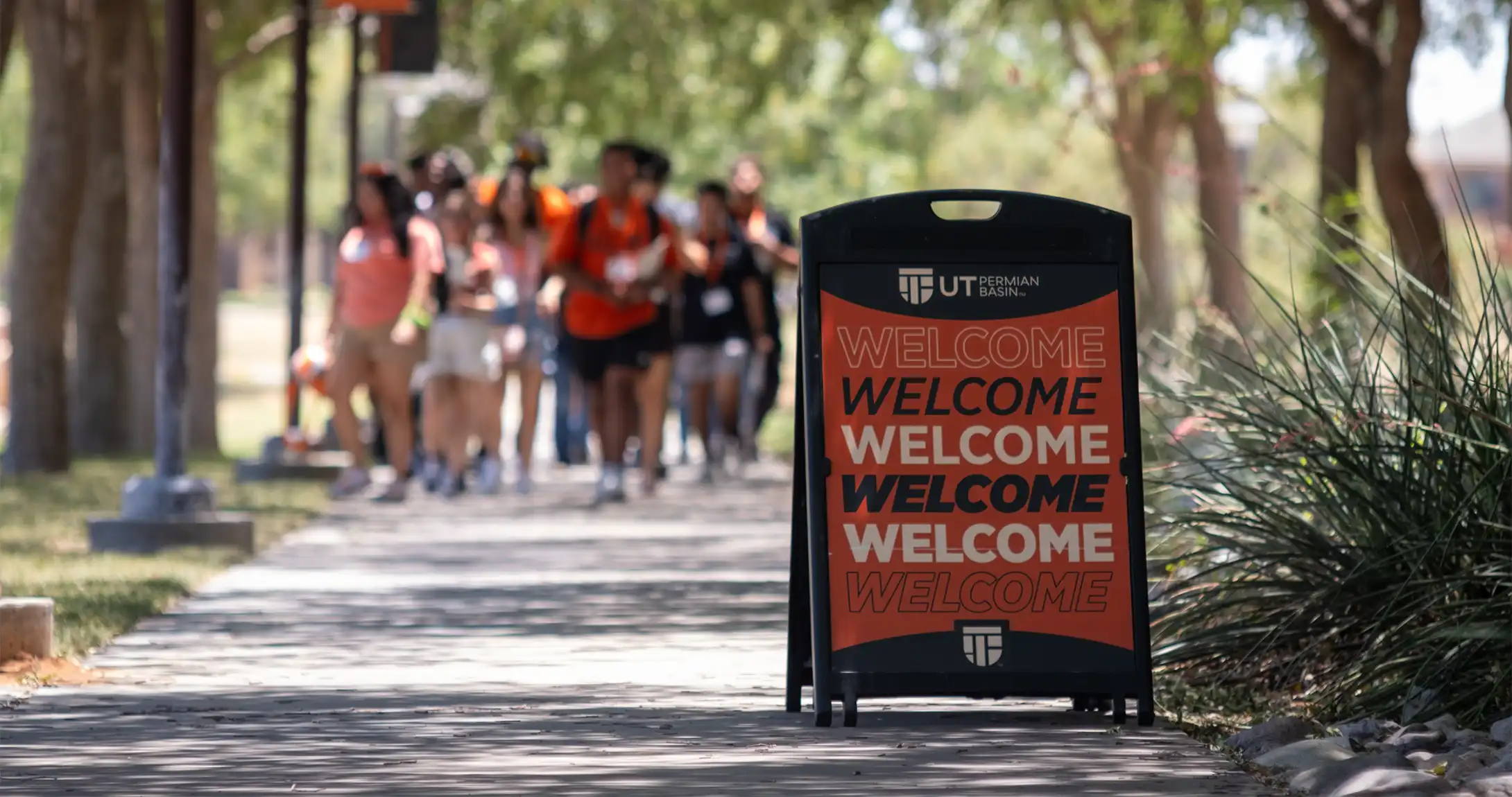 UTPB Welcome sign on campus