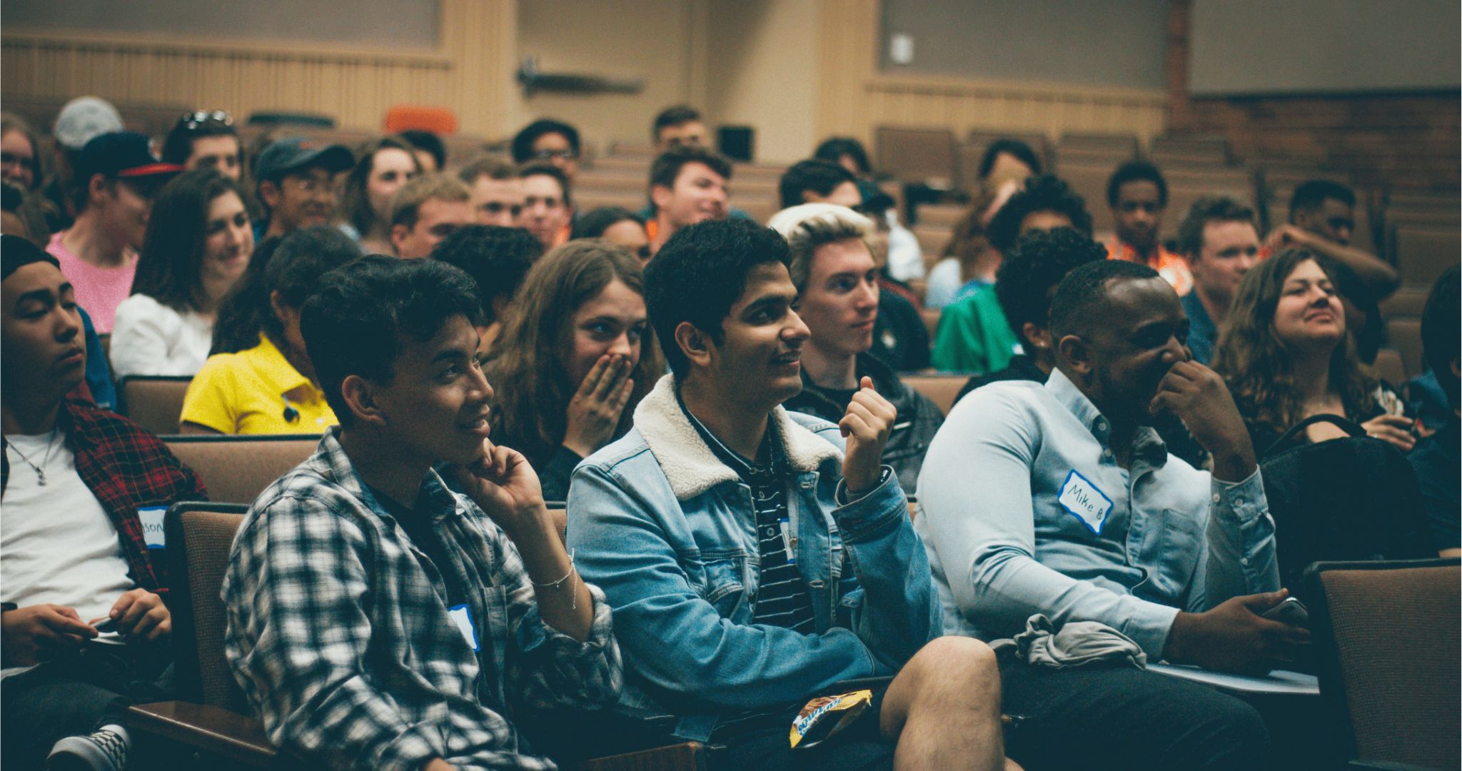 Students gathered in auditorium