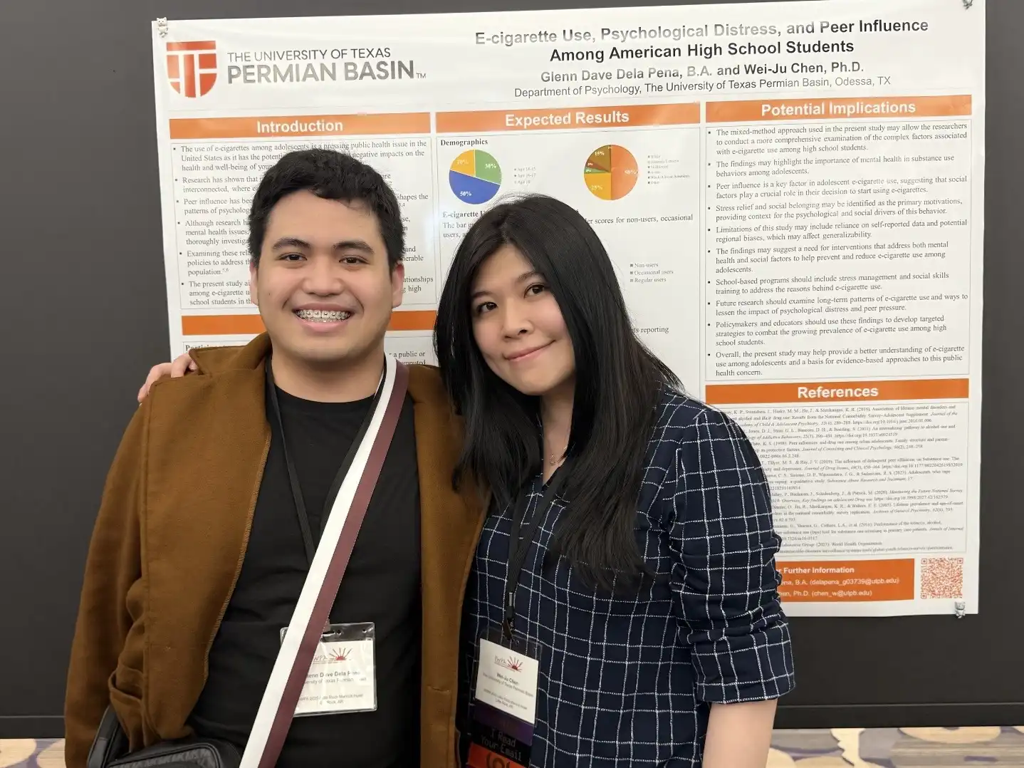 Dr. Chen and student at Recent National and Regional Conference Presentation