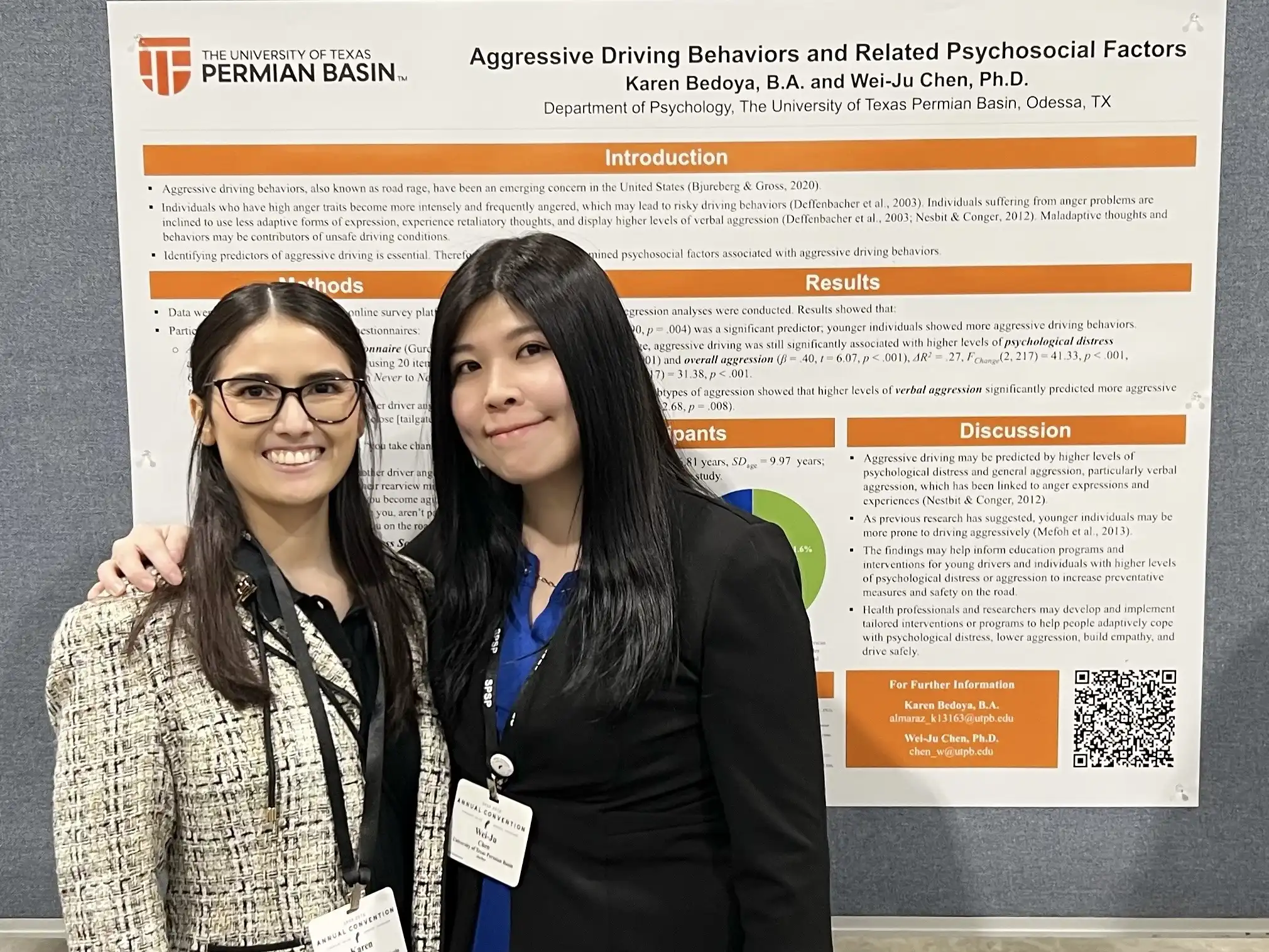 Dr. Chen and student at Recent National and Regional Conference Presentation