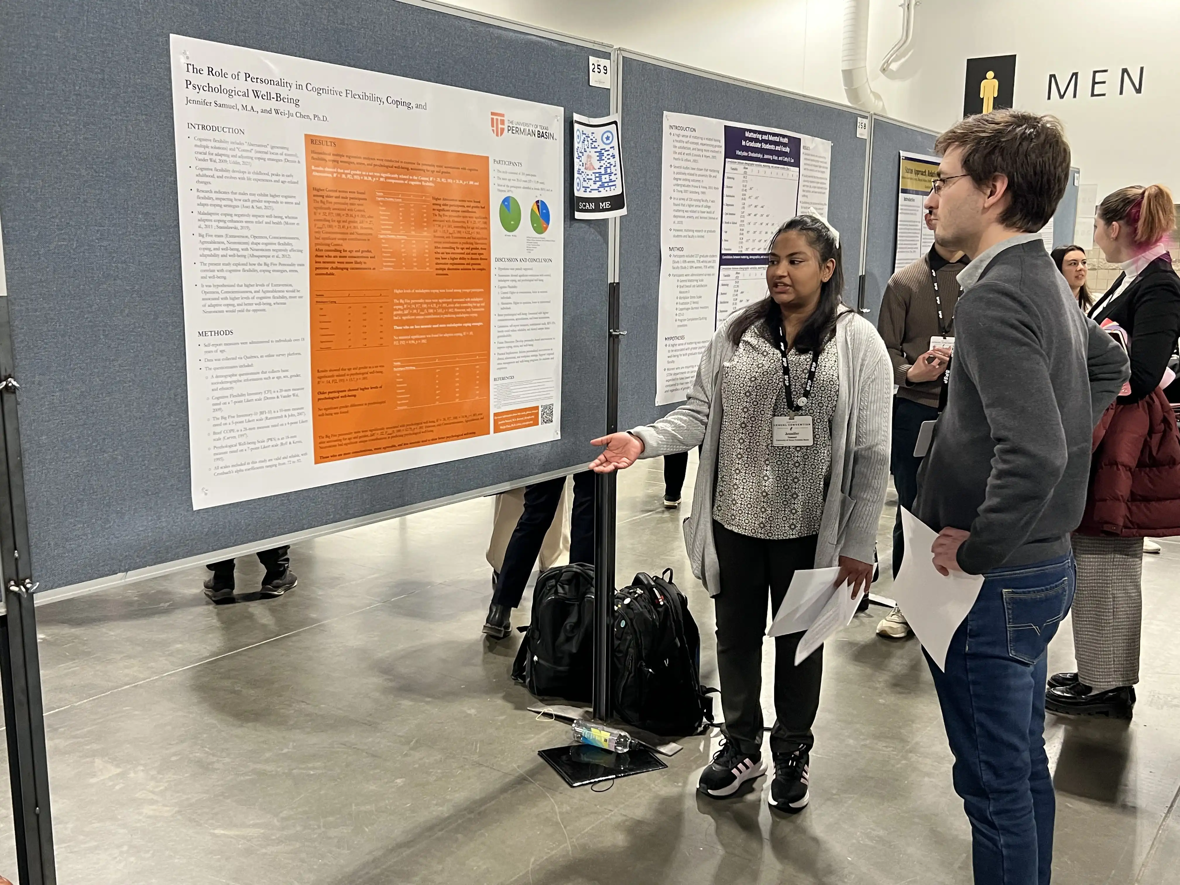 students presenting their research at the Society for Personality and Social Psychology Annual Convention