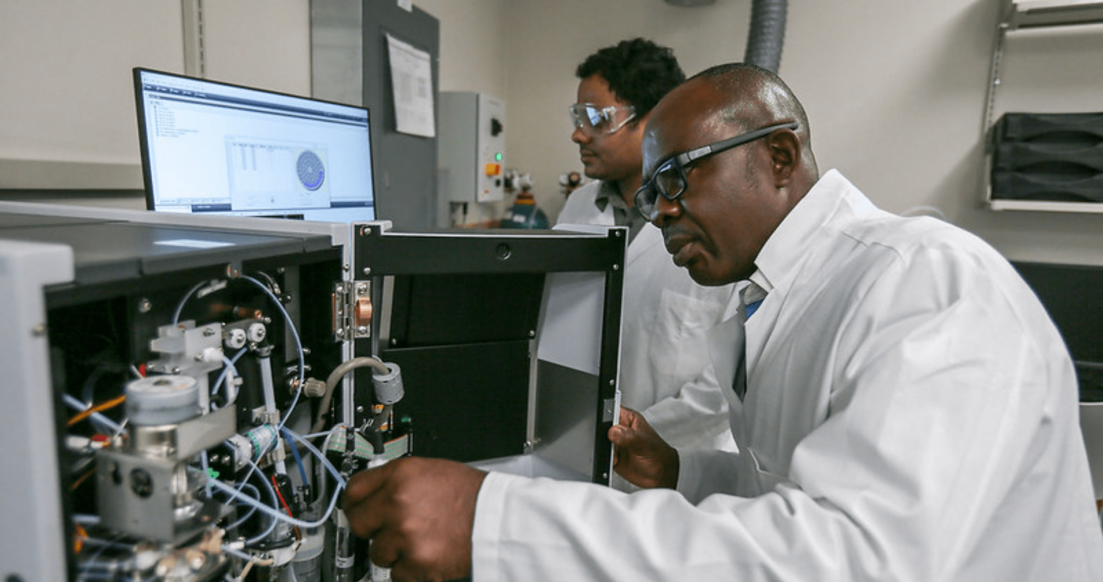 Engineers working on research