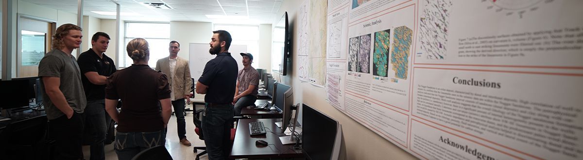 Geology students in lab