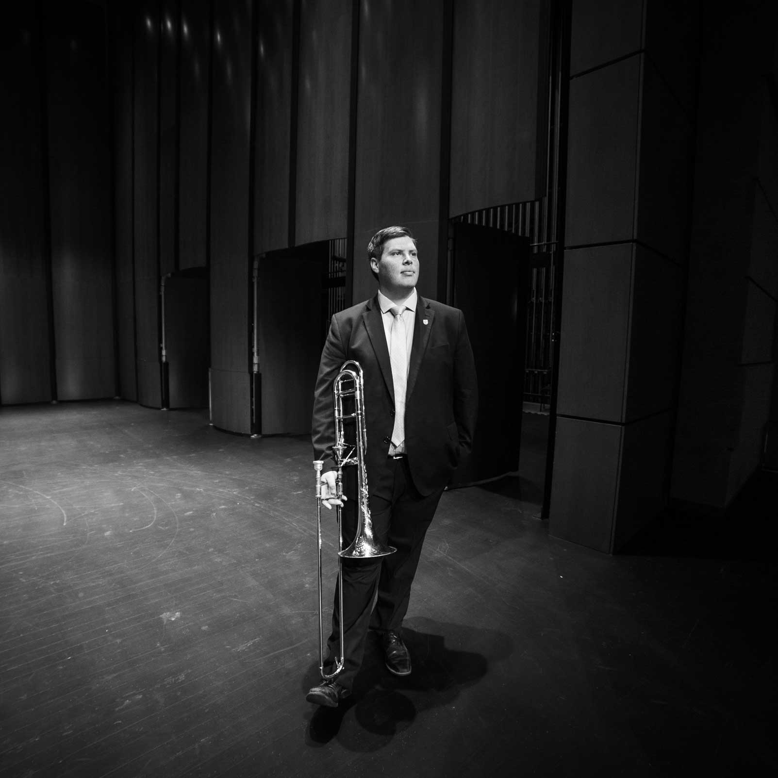 Lippert with his trombone