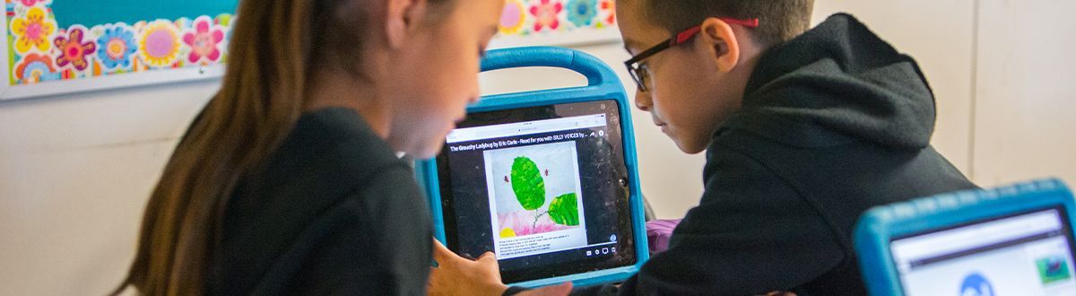 student on computer