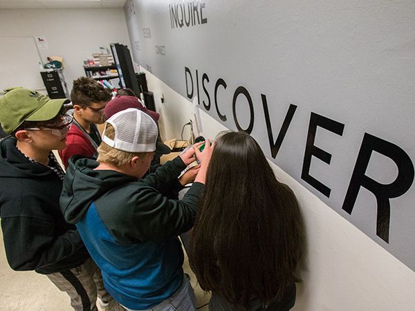 STEM students working on a group project