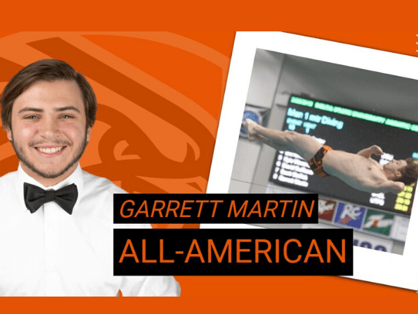 Head shot of Garrett Martin, UTPB swimmer