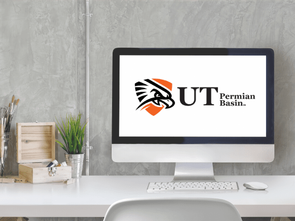 UTPB logo on computer screen