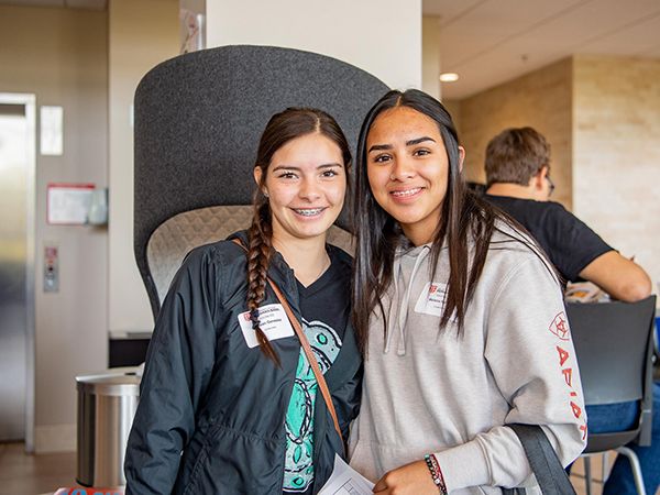 Two prospective UTPB students at Falcon Day