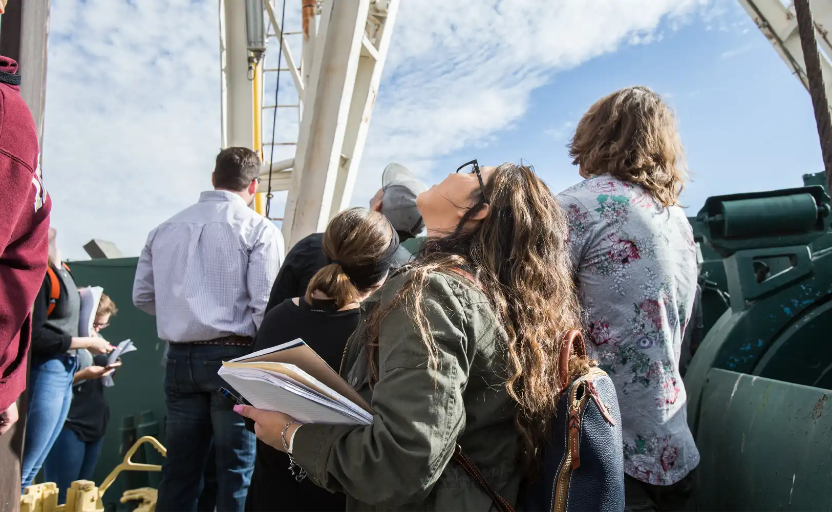 UTPB student onsite of a drilling rig. 