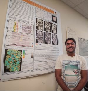 Image of Dhruv Agrawal and his research poster