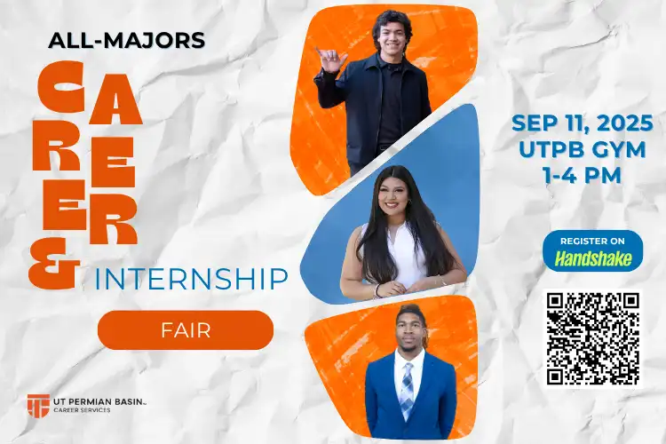 promotional flyer for a Career & Internship Fair repeats date, time, and location from post