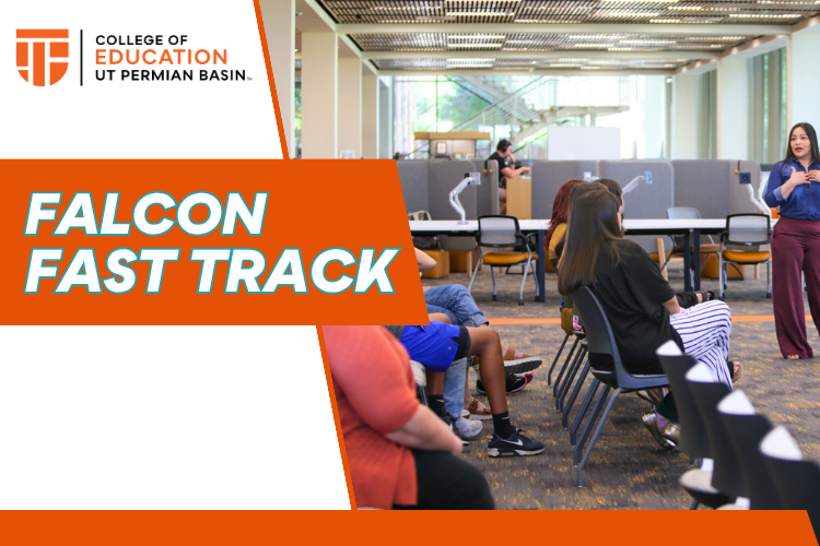 Falcon Fast Track title with images of teachers