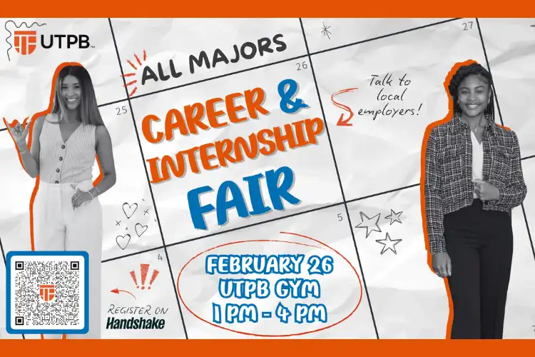 All Majors Career & Internship Fair on February 26, UTPB Gym, 1pm - 4pm