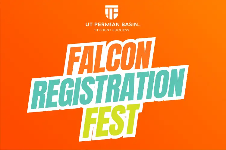 Falcon Registration Fest on orange background