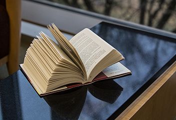 Book on desk