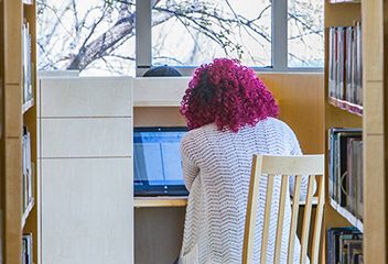 Student studying