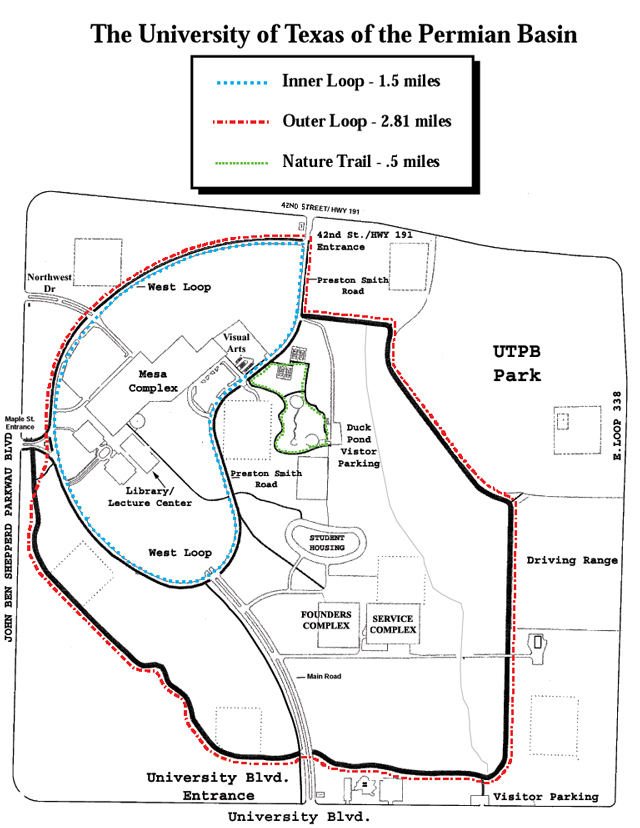 UTPB walking trail map