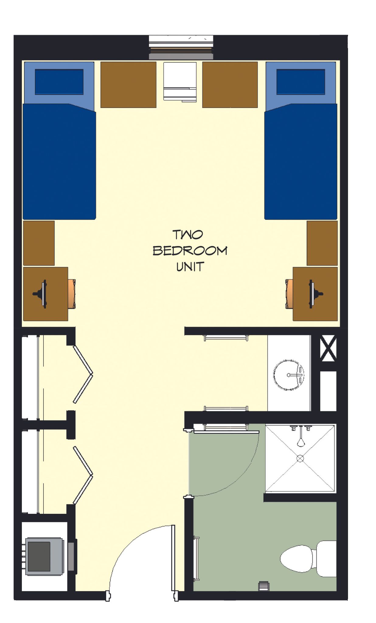 Student Housing 2-bedroom floor plan
