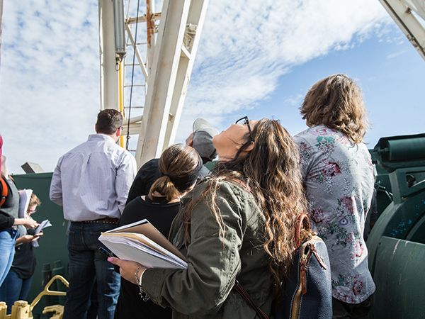 UTPB student on field trip at oil rig
