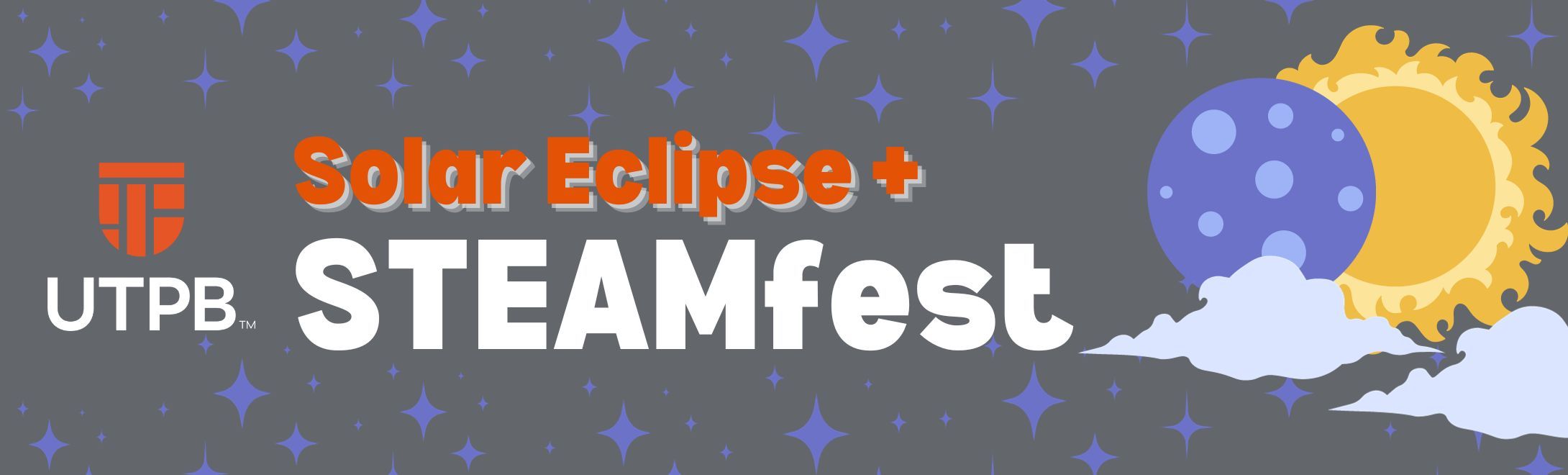 solar eclipse and steamfest logo banner
