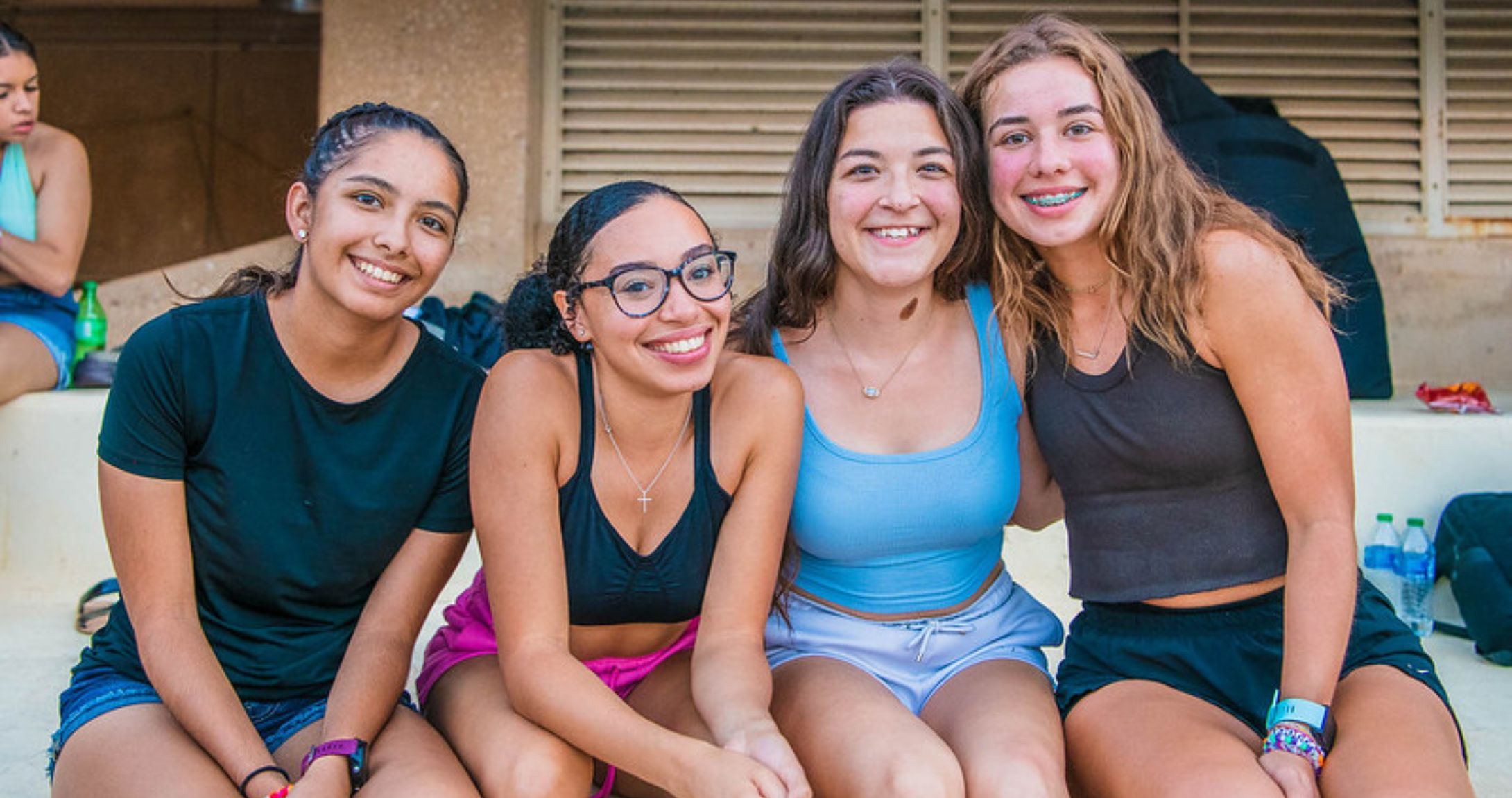 students smiling at camera