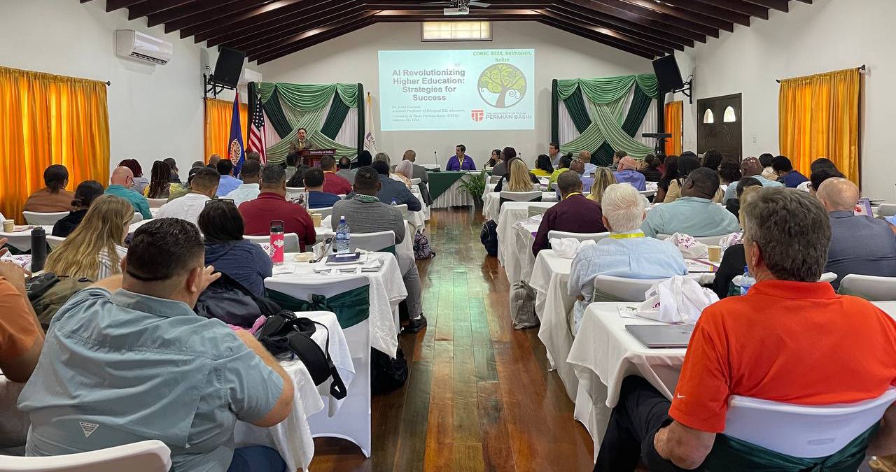 Professor presenting at conference