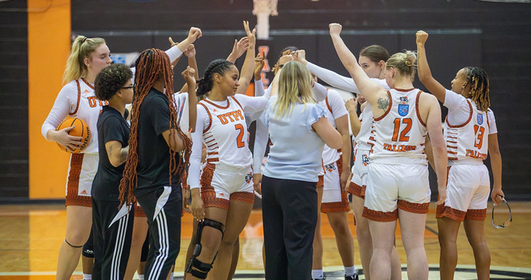 UTPB Womens Basketball Huddle