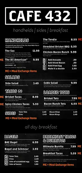 Cafe 432 Menu