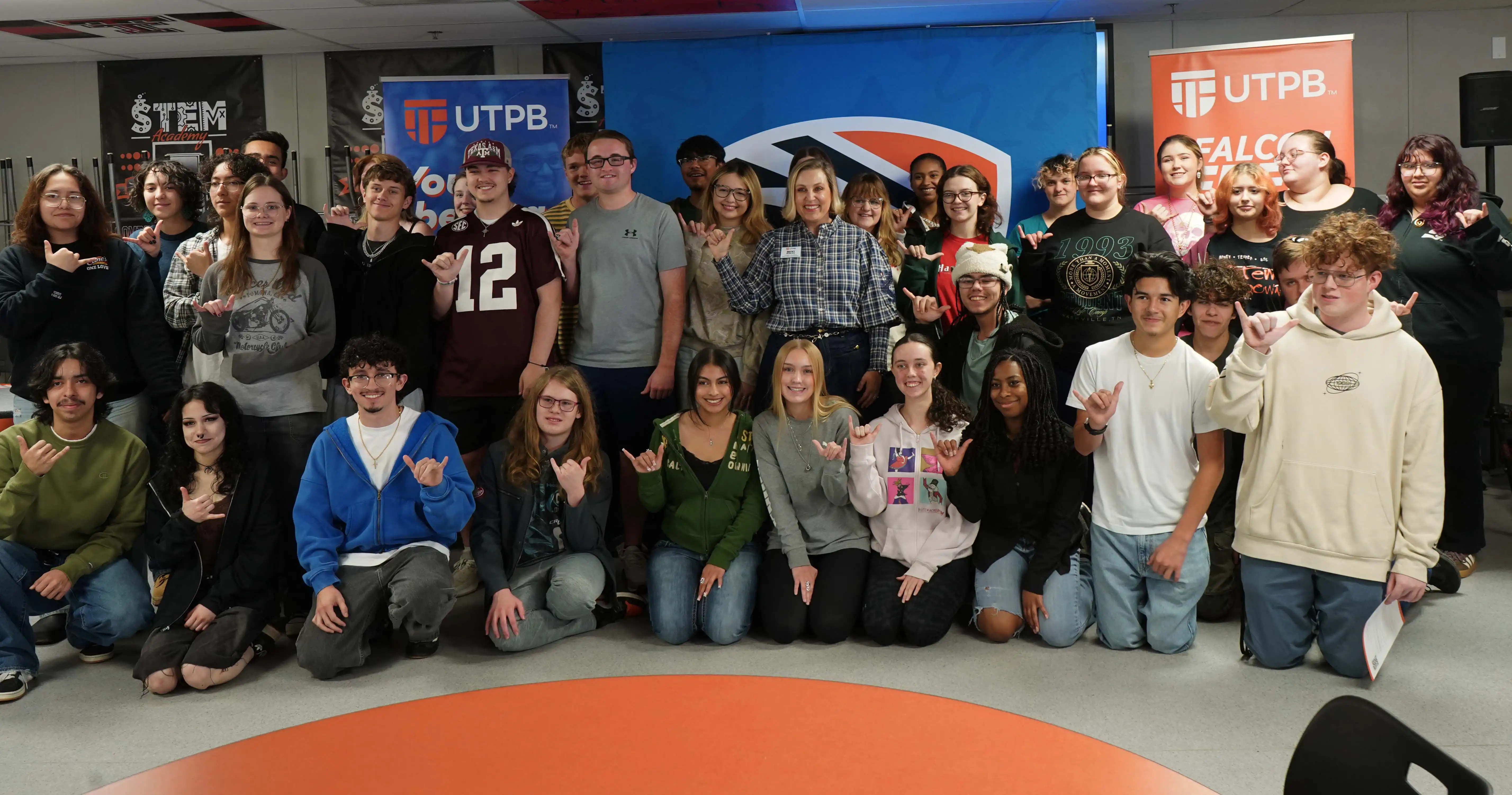 High school seniors after receiving their UTPB Direct Admissions packets!