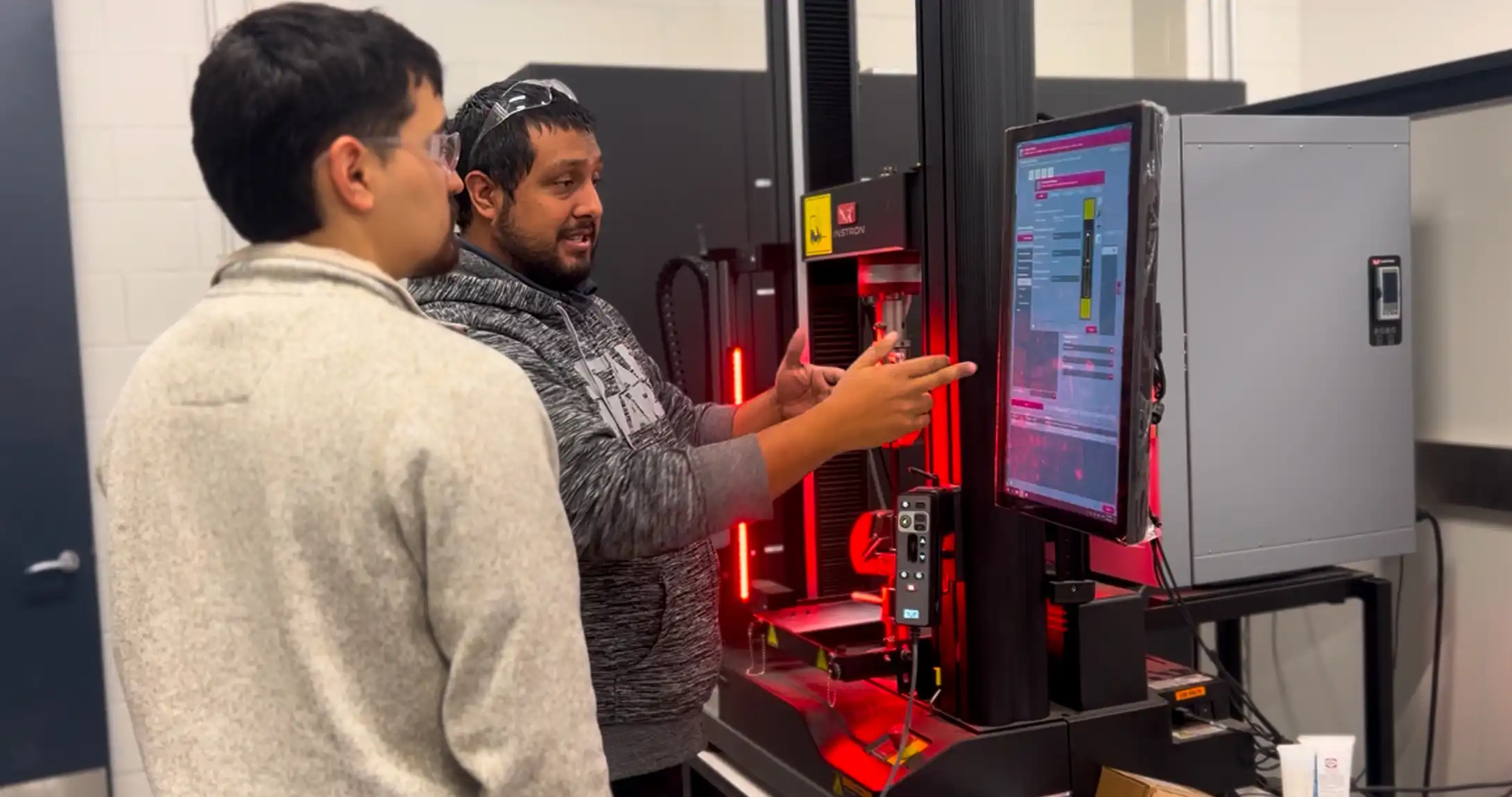 Engineering students studying at UTPB's CEED building. 