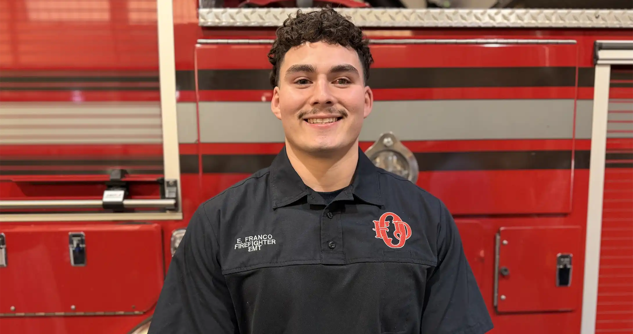 Eric Franco, UTPB alum, at the Odessa Fire Rescue Badge Pinning Ceremony. 