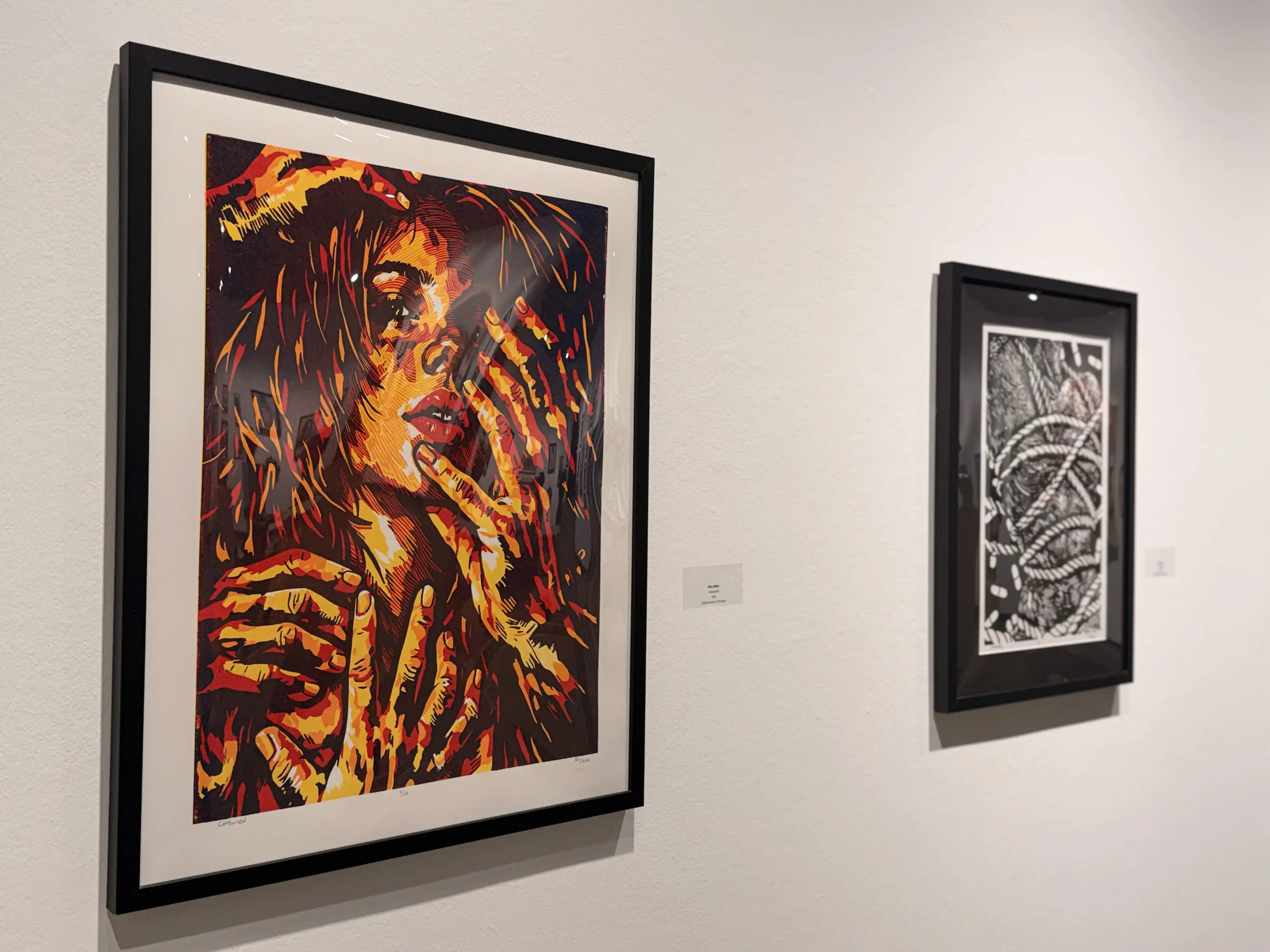 Riley Miller's artwork on display.