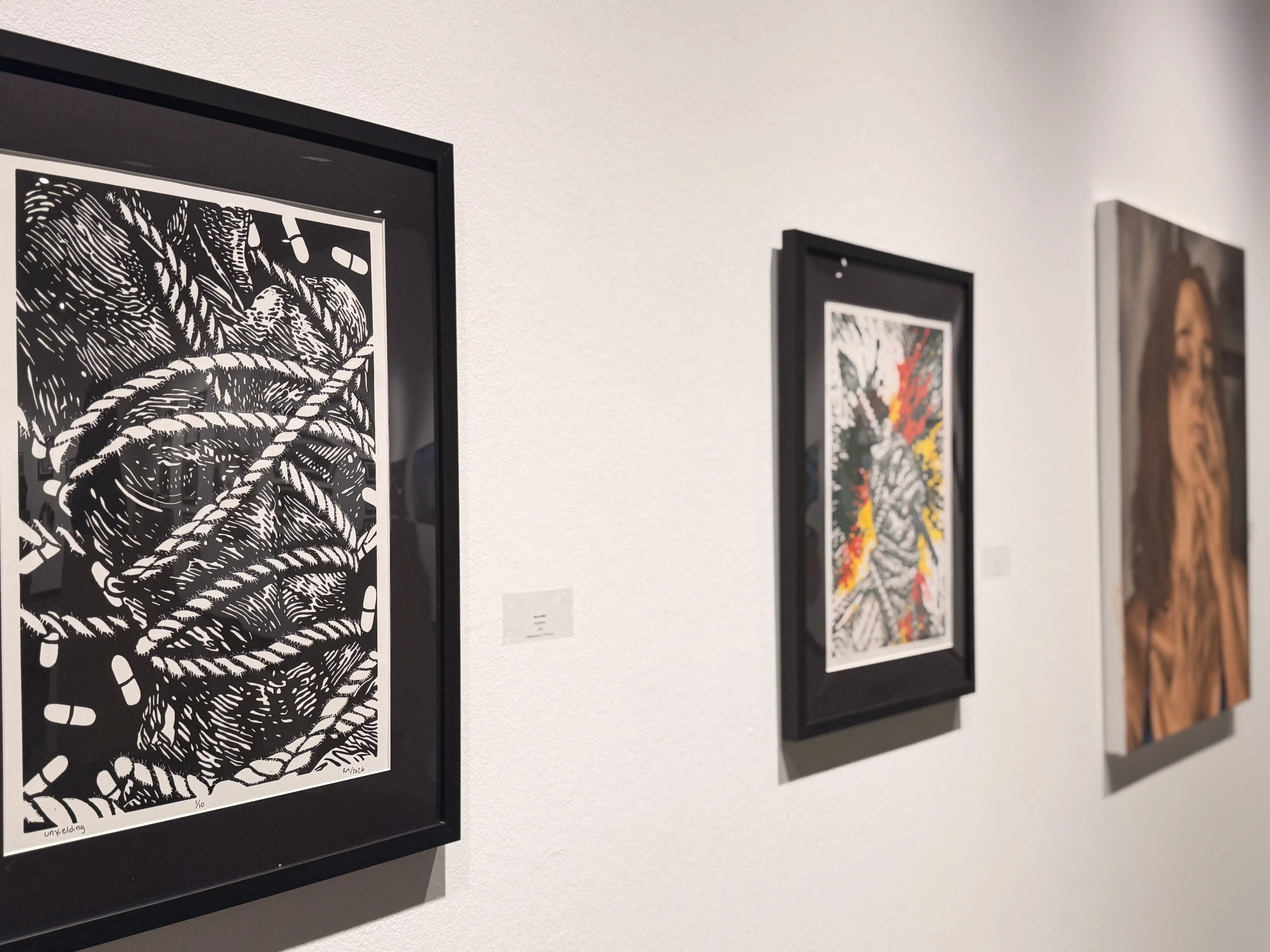 Riley Miller's artwork on display. 