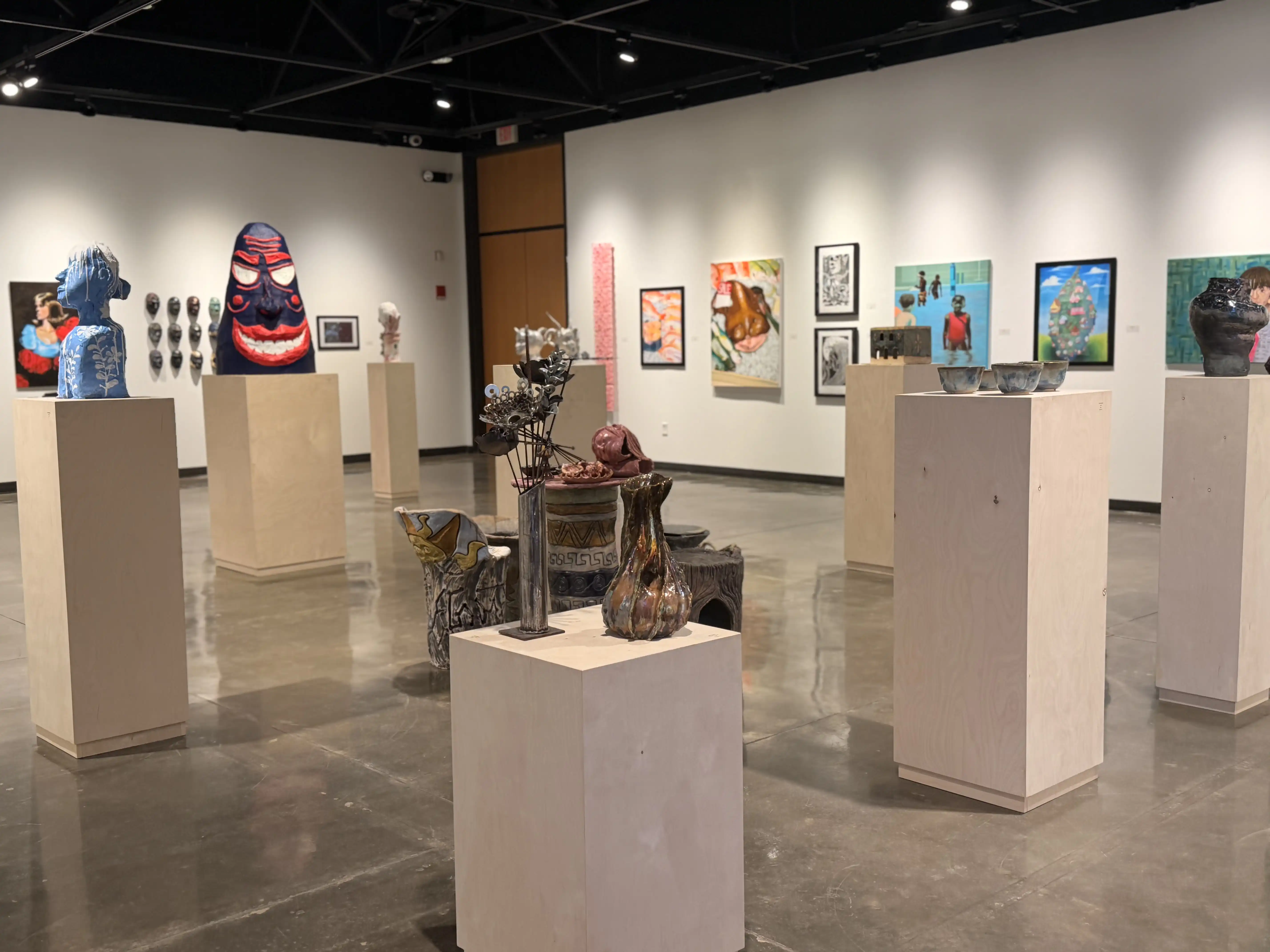 Artwork displayed in the Junior-Senior Juried Student Art Exhibition.