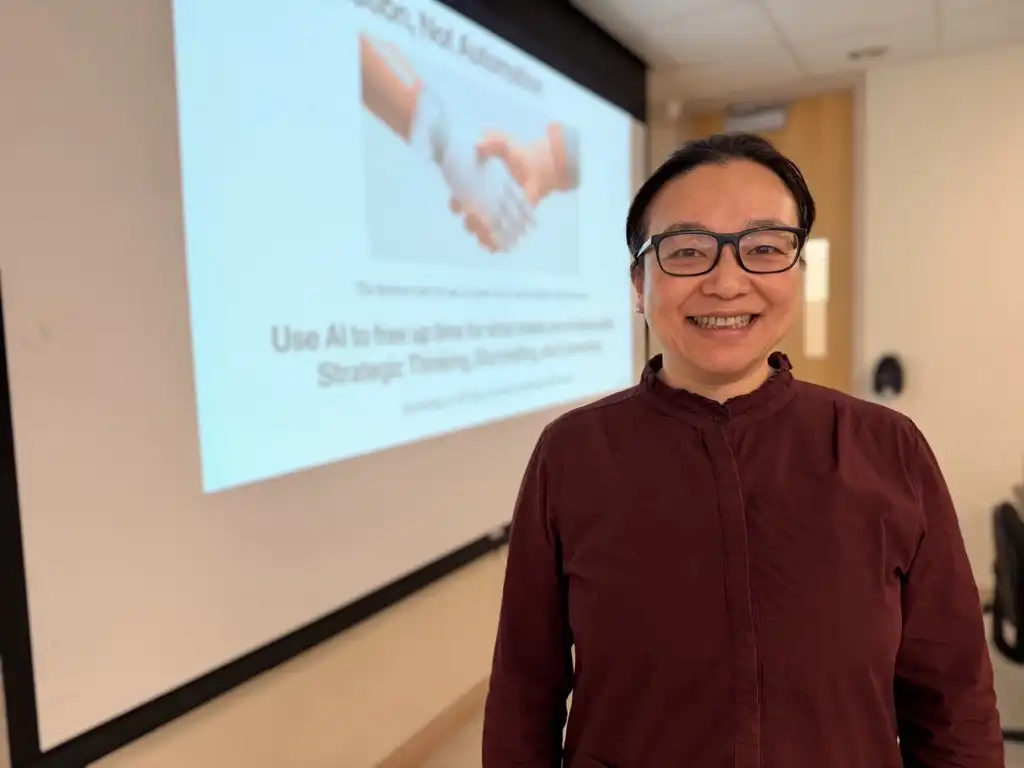 Lili Gai, UTPB Professor teaching Principles of Marketing. 