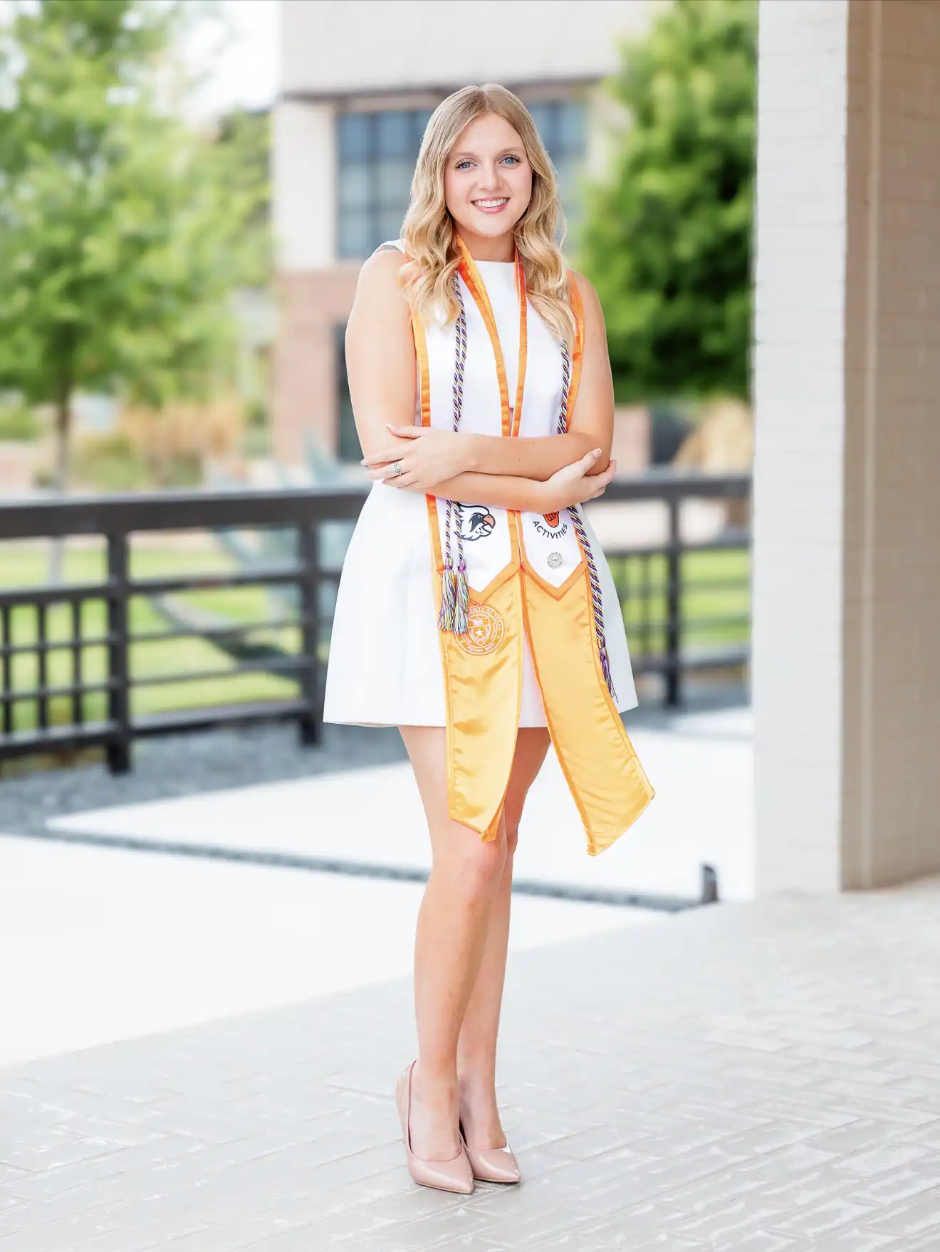 Madelyn Clark posing in her UTPB regalia.