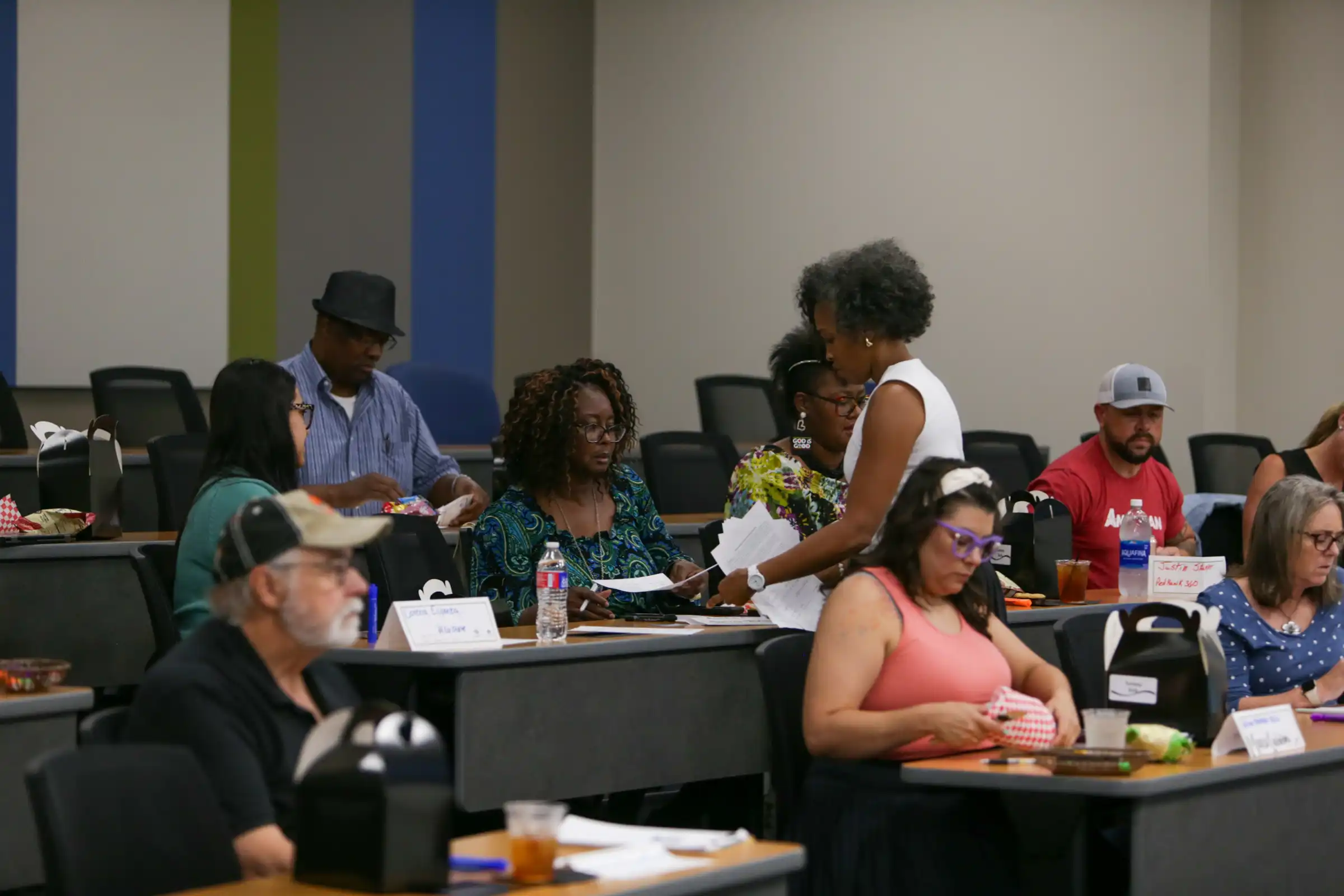 Students of the SmallBiz program during one of their cohort meetings.