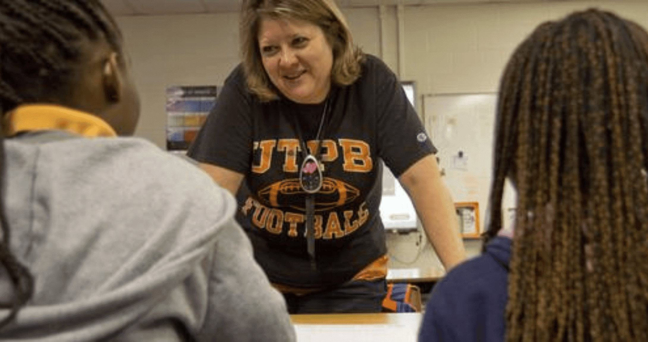 alum teaching in classroom