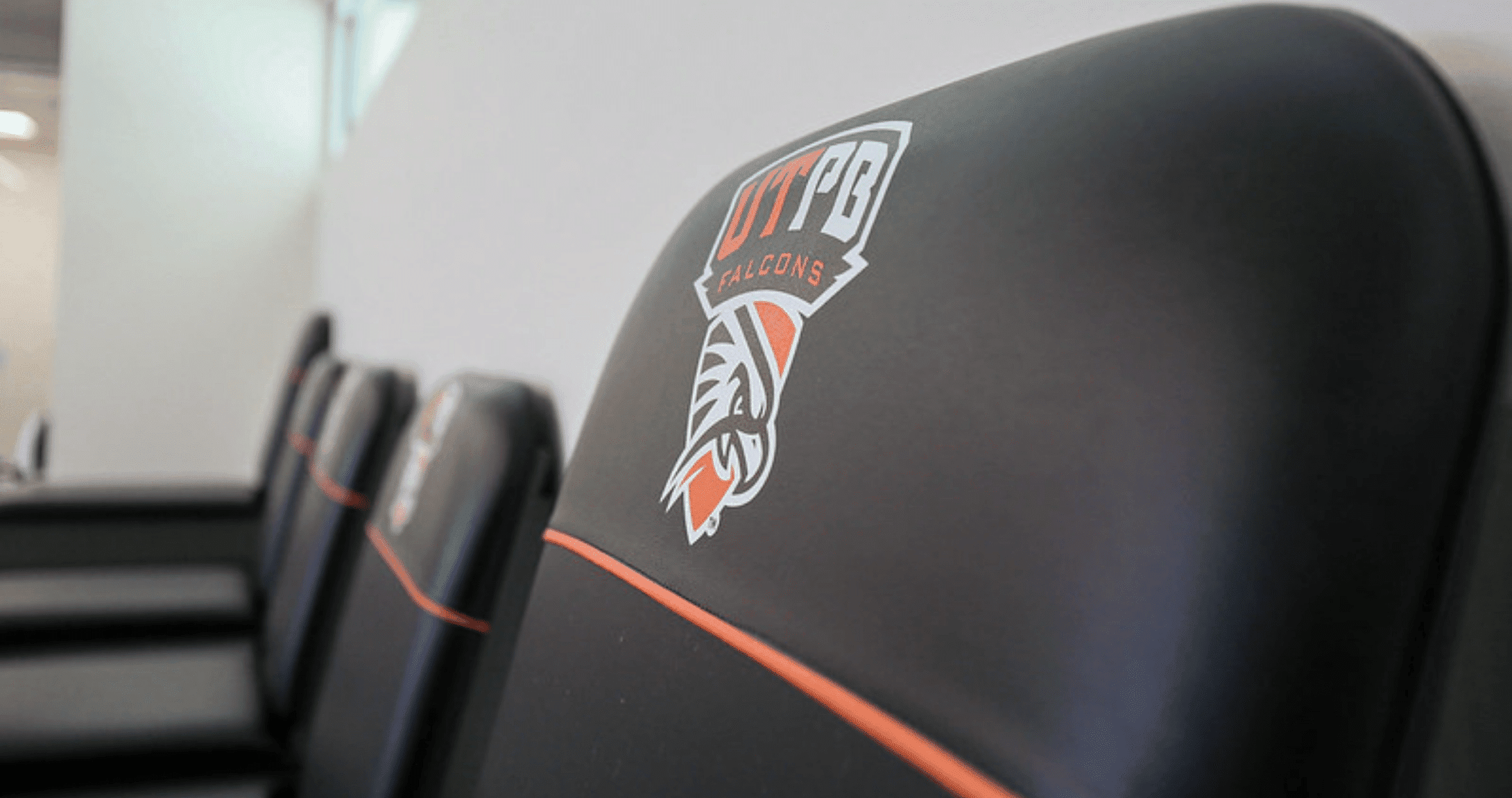 logo on chair in athletic training room