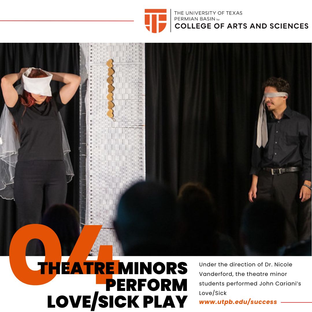 Theatre Minors Perform Love/Sick Play. Under the direction of Dr. Nicole Vanderford, the theatre minor students performed John Cariani's Love/Sick.