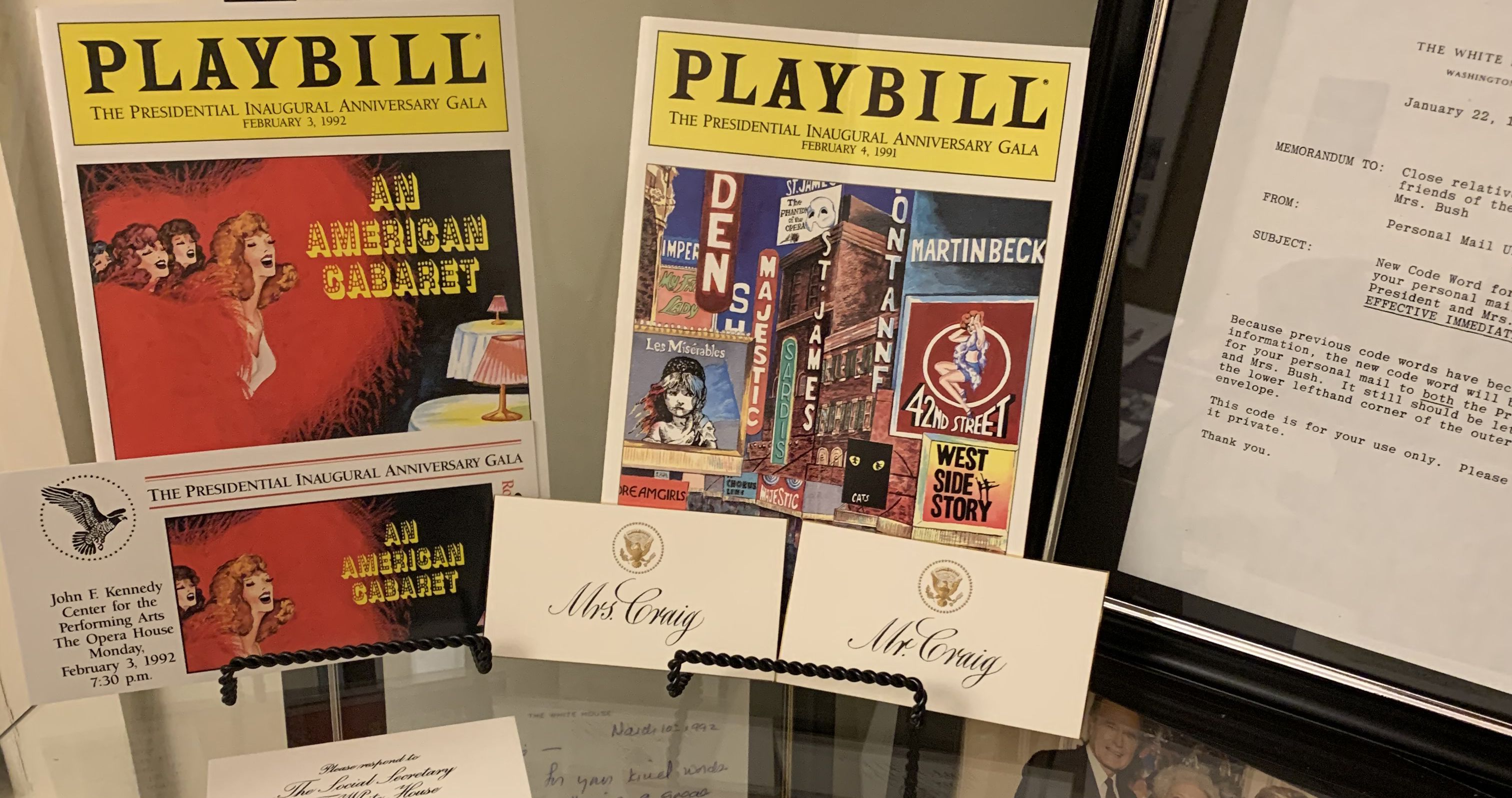 Display case of George W. Bush Childhood Home Exhibit