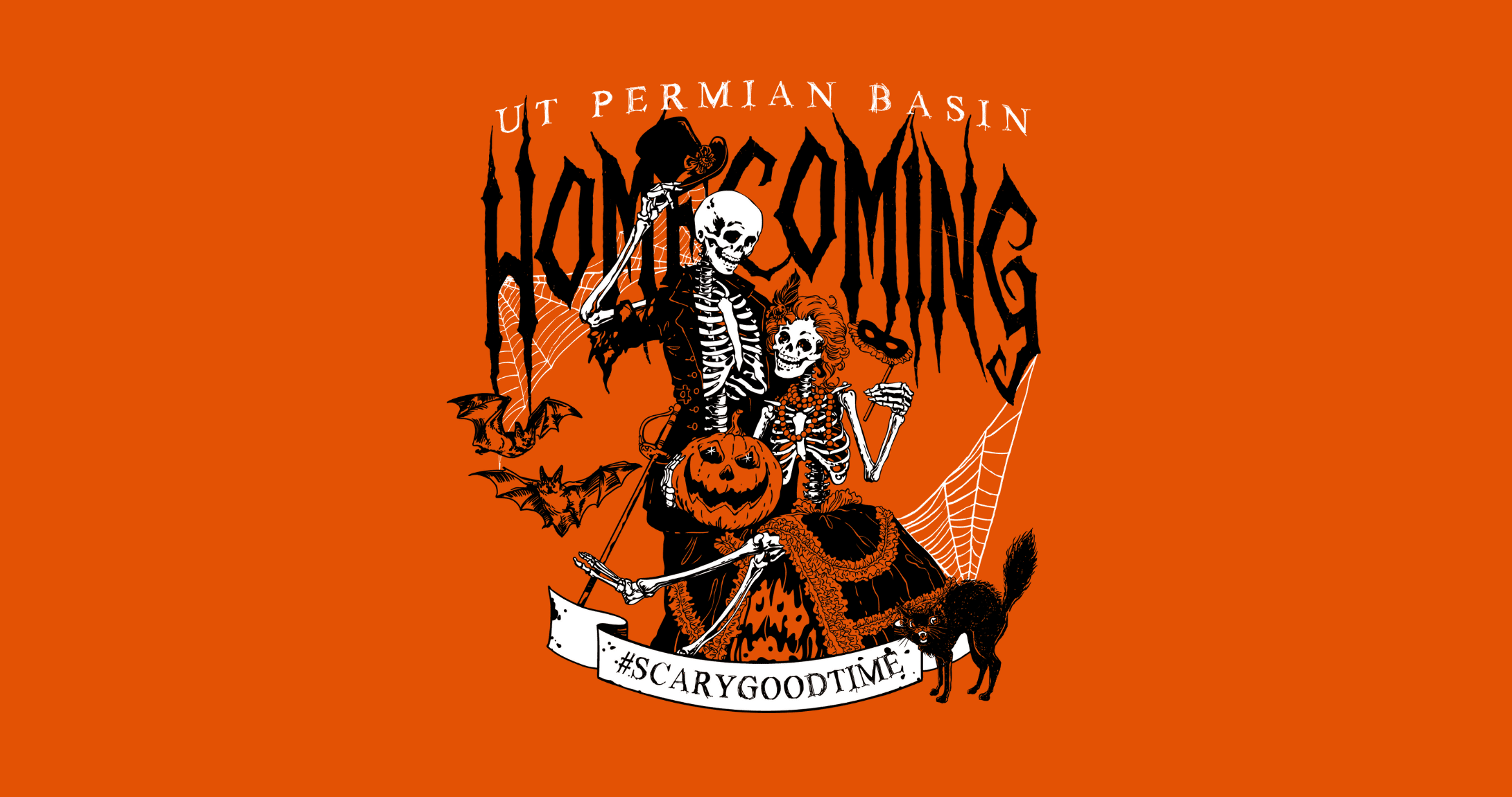 Homecoming 2021 graphic with skeletons