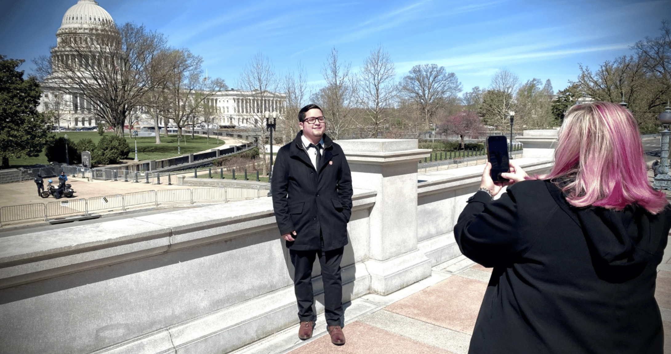 JP taking photo in front of White House in Washington, DC