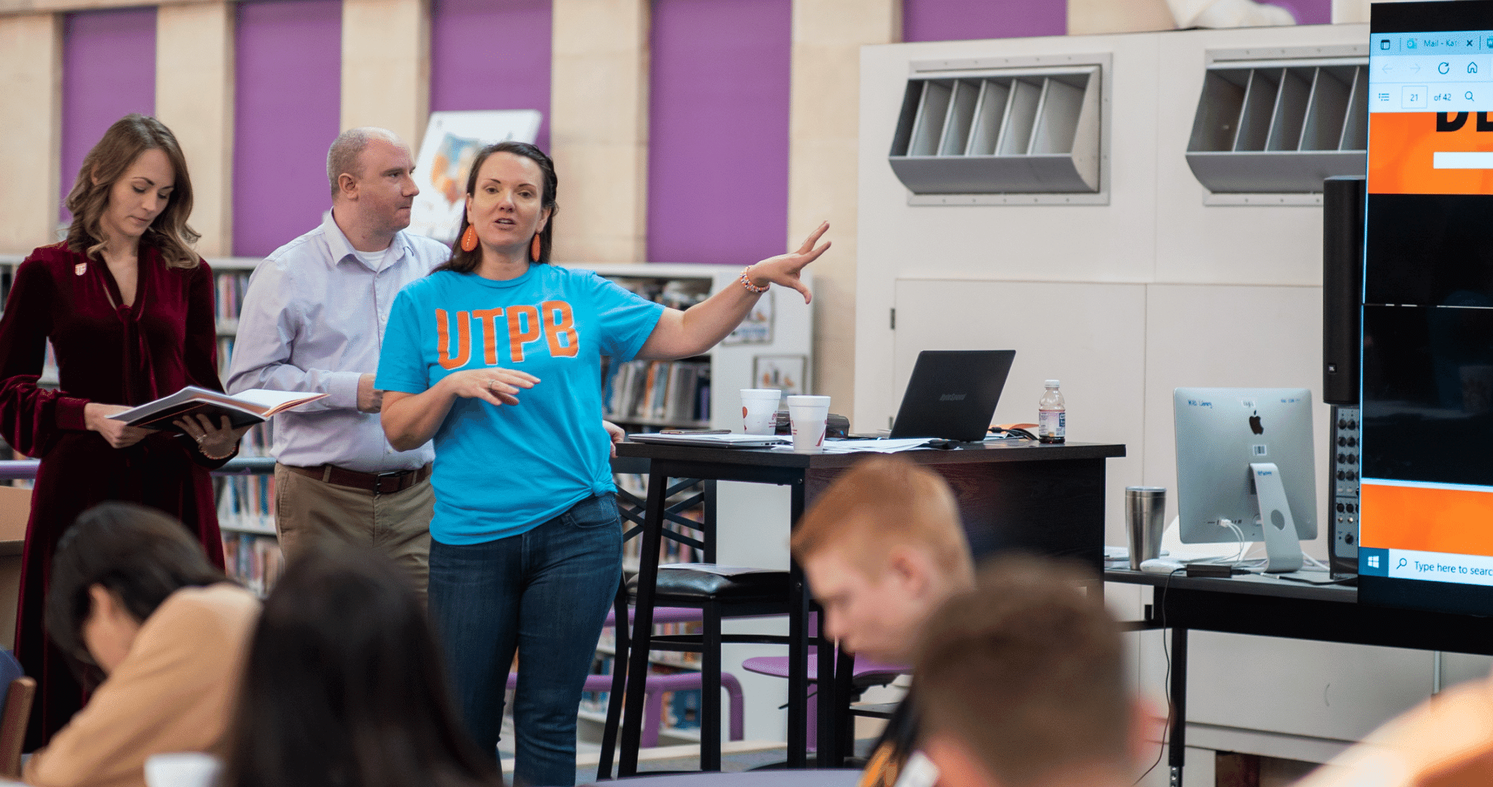 Presentation at leadership training with high school students