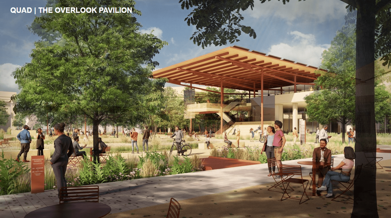 rendering of new campus quad